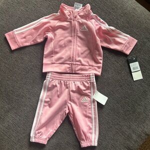 Baby Girl 0-3 Month Pink Adidas Track Suit